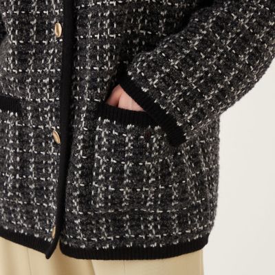 プチブークレーツイードニット クルーネックジャケット プチブークレーツイードニット クルーネックジャケット | maison