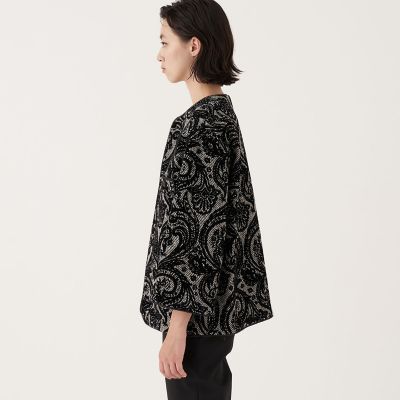 美品 日本製　デプレ　ペイズリーヘビーフロッキープリント クルーネックジャケット 美品 日本製 デプレ ペイズリーヘビーフロッキープリント クルー