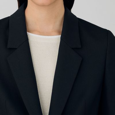 ポリエステルウールバラシャ ノッチドラペルジャケット | maison