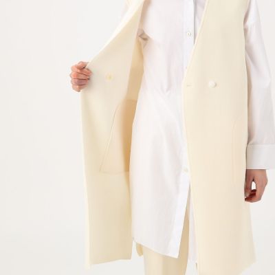 TOMORROWLAND / トゥモローランド レーヨンナイロンダブルフェイス ロングジレ レーヨンナイロンダブルフェイス ロングジレ | maison