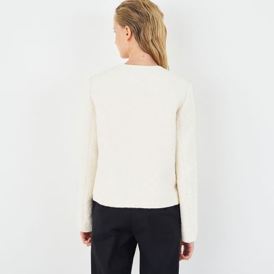 コットンブークレー クルーネックジャケット | maison TOMORROWLAND