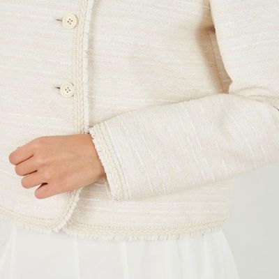 ドロップレットジャカード クルーネックジャケット | maison