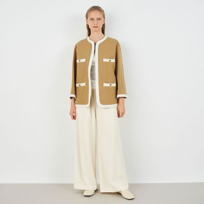 コットンリネンキャンバス クルーネックジャケット | maison