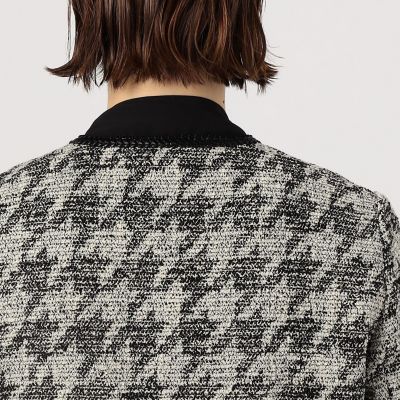 ハウンドトゥースブークレーツイード クルーネックジャケット | maison