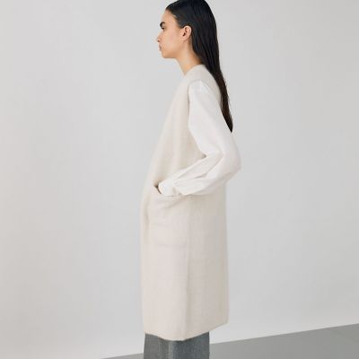 synchroX crossings✨カシミヤ100% ロングジレ　フォックス synchroX crossings✨カシミヤ100% ロングジレ フォックス