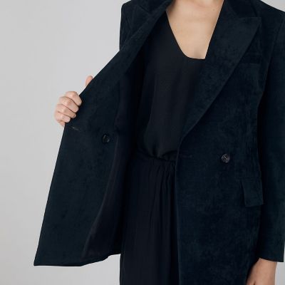コットンレーヨンベルベット　ダブルブレストジャケット