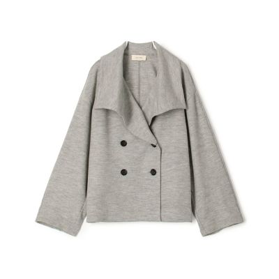 ニットコンビネーション　ビッグカラージャケット