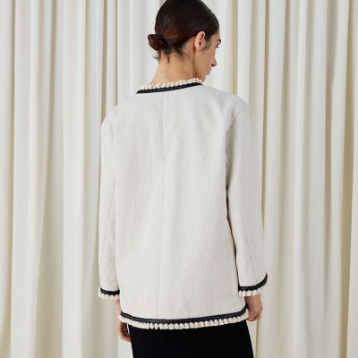 コットンリネンハイカウントクロス ミディジャケット | maison