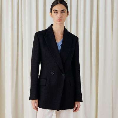 ウェットリネン ダブルブレストジャケット | maison