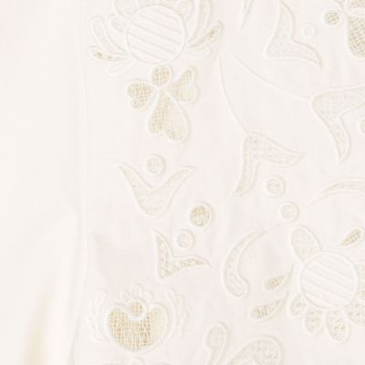 カットワークエンブロイダリー　クロップドジャケット