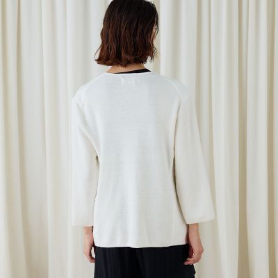 ファブリックコンビ　Ｖカラージャケット