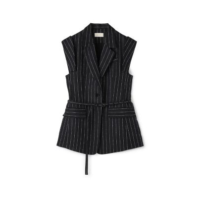 ＜maison TOMORROWLAND＞植物繊維（ヘンプ）ツイルロールアップスリーブジレ