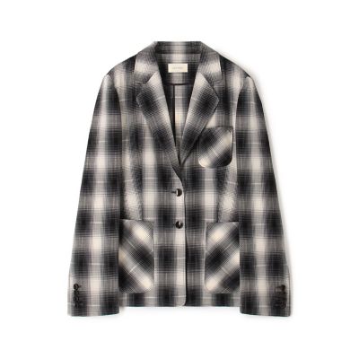 ＜maison TOMORROWLAND＞アキハ　オンブレーチェック　　シングルジャケット