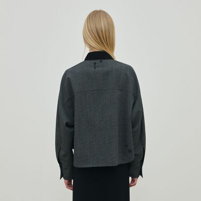 ソフトウールオックスフォード ショートシャツブルゾン | maison