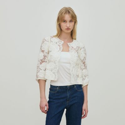 リバーレース クロップドジャケット | maison TOMORROWLAND/メゾン