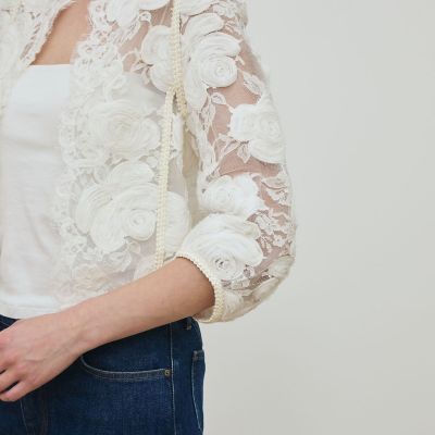 リバーレース クロップドジャケット | maison TOMORROWLAND/メゾン