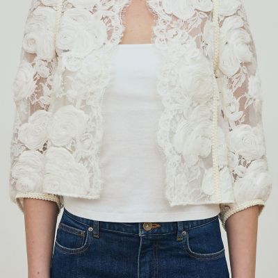 リバーレース クロップドジャケット | maison TOMORROWLAND/メゾン