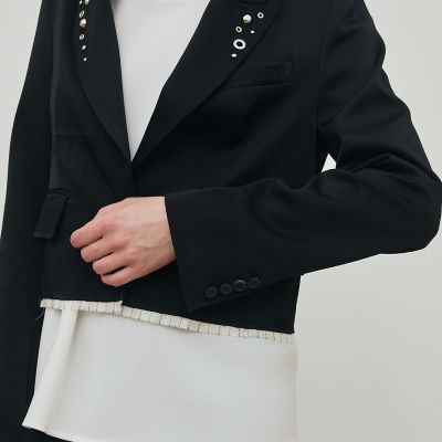 レーヨンサテン クロップドジャケット | maison TOMORROWLAND/メゾン