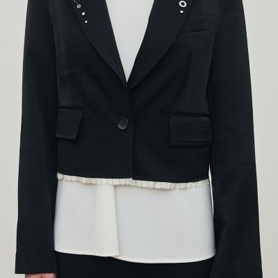 SANDRO Mason クロップド　シングルジャケット SANDRO Mason クロップド シングルジャケット SANDRO Mason クロップド