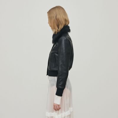 プリントレザー➕ムートンブルゾン 【公式通販】