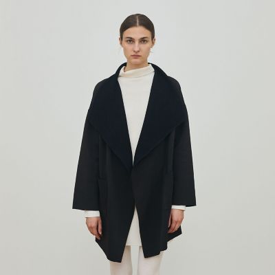 ヘリンボーンダブルフェイス トライアングルカラーコート | maison