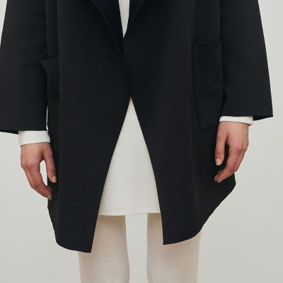 ヘリンボーンダブルフェイス トライアングルカラーコート | maison