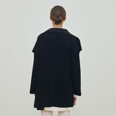ヘリンボーンダブルフェイス トライアングルカラーコート | maison