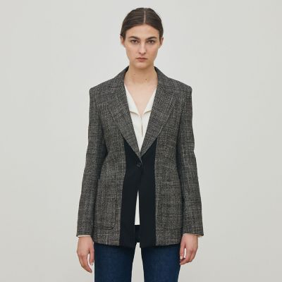 ウールリネンツイード バイカラージャケット | maison TOMORROWLAND