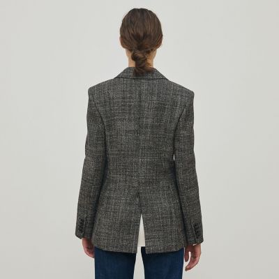 トゥモローランドコレクションxコロンボ　ノーカラージャケット　ウール　リネン □ミックスヤーンツイード ノーカラージャケット｜トゥモローランド