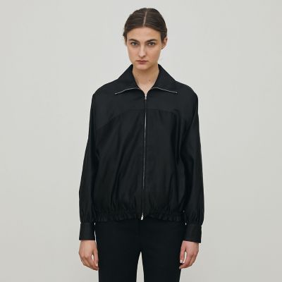 送料無料】トリアセテートシルクサテン ジップアップブルゾン | maison