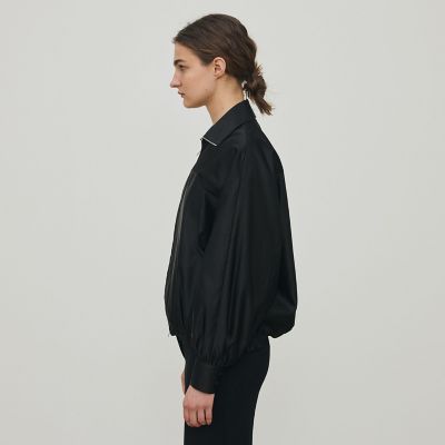 送料無料】トリアセテートシルクサテン ジップアップブルゾン | maison