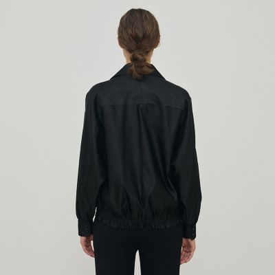 送料無料】トリアセテートシルクサテン ジップアップブルゾン | maison