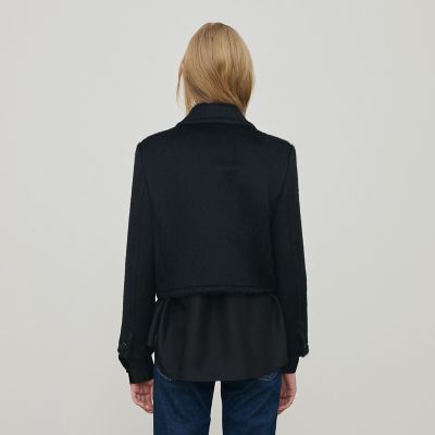 bluelea シャギーショートジャケット 黒｜bluelea ブルレア Shaggy