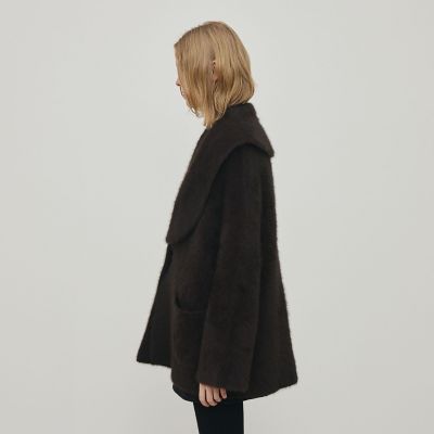 フォックスカシミヤ ショールカラーコート | maison TOMORROWLAND