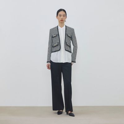 テープヤーンツイード ノーカラーコンパクトジャケット | maison
