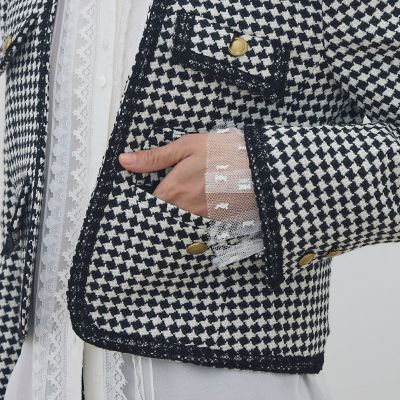 テープヤーンツイード ノーカラーコンパクトジャケット | maison