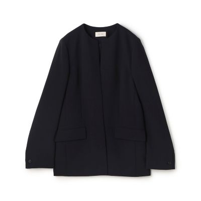 ＜maison TOMORROWLAND＞ライトダブルクロス　ノーカラージャケット