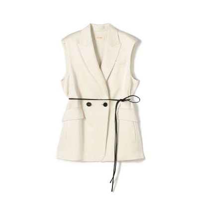 ＜maison TOMORROWLAND＞【予約商品３月下旬以降順次お届け】サテンジョーゼット　ベルテッドジレ