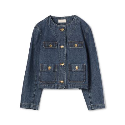 ハイデンシティーデニム クルーネックコンパクトジャケット ハイデンシティーデニム クルーネックコンパクトジャケット | maison