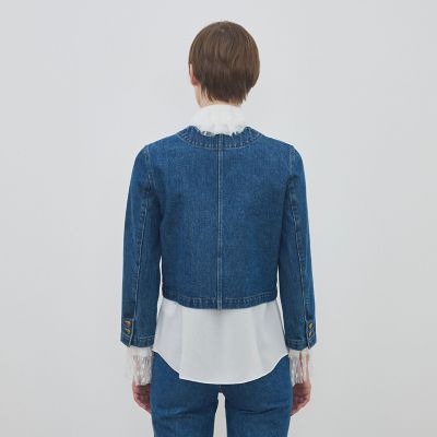 ハイデンシティーデニム クルーネックコンパクトジャケット | maison