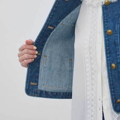 ハイデンシティーデニム クルーネックコンパクトジャケット | maison