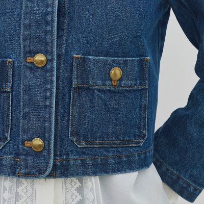 ハイデンシティーデニム クルーネックコンパクトジャケット | maison