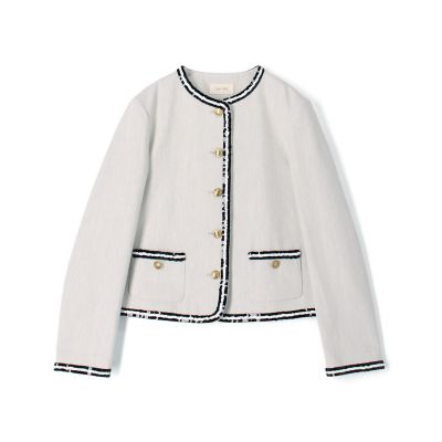 ＜maison TOMORROWLAND＞【予約商品３月下旬以降順次お届け】コットンオックスフォード　スパンコールブレードジャケット