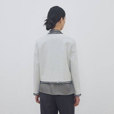 コットンオックスフォード スパンコールブレードジャケット | maison
