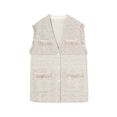 ＜maison TOMORROWLAND＞インレイパターン　ニットジレ