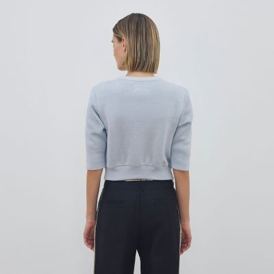 リネンファブリックコンビ ショートニットジャケット | maison