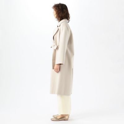 ダブルフェイスメルトン ベルテッドガウンコート | maison