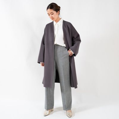 ダブルフェイスメルトン ノーカラーコート | maison TOMORROWLAND