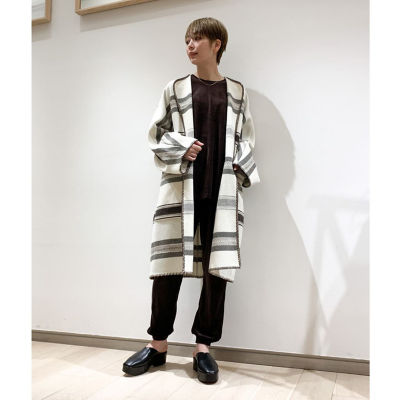 ウールブランケットクロス ノーカラーコート | maison TOMORROWLAND