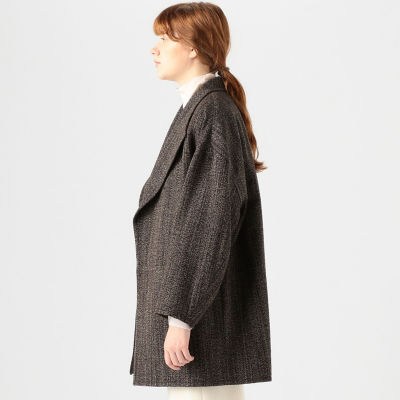 ウールスラブミックス ワイドカラーショートコート | maison